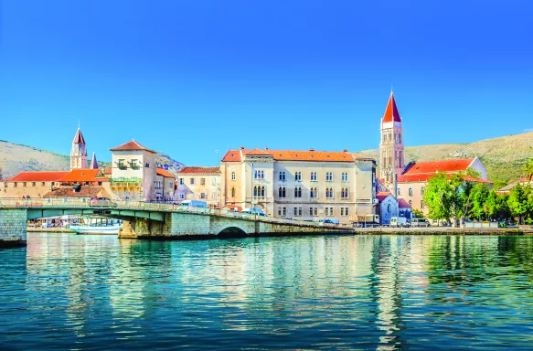 Waterfront view at Trogir town in Croatia