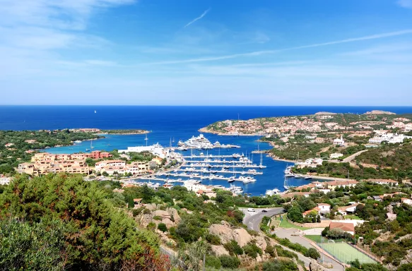 View of the capital of Costa Smeralda in Porto Cervo, Italy