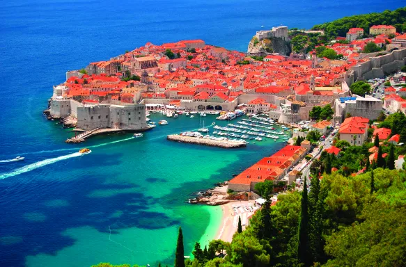 Spectacular picturesque gorgeous view on the old town of Dubrovnik, Croatia