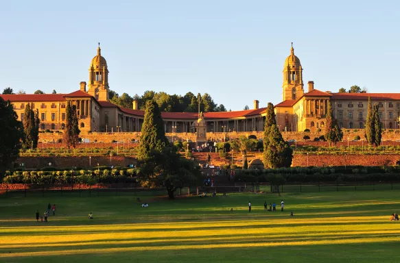 Union Buildings at sundown in Pretoria, South Africa