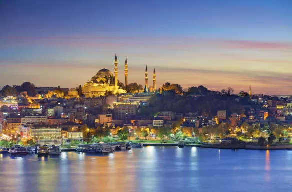 Istanbul with Suleymaniye Mosque during sunset