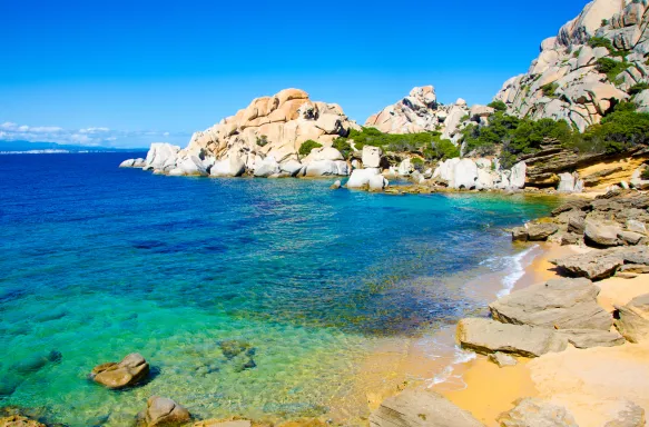 Beautiful beach coast of Sardinia in Italy