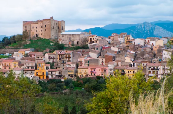 Town of Castelbuono on the Madonie mountains, Sicily, Italy