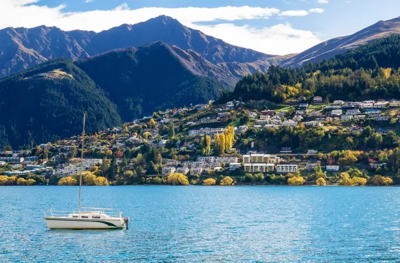 Lake Wakatipu in Queenstown, New Zealand.