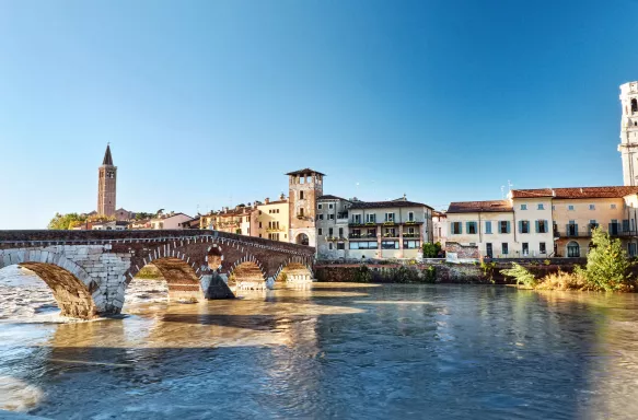 The bridge Ponte Pietra In Verona, Italy