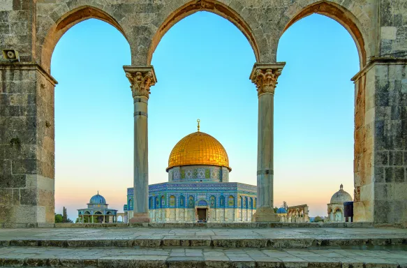 The Dome of the Rock, an Islamic monument in Jerusalem, Israel