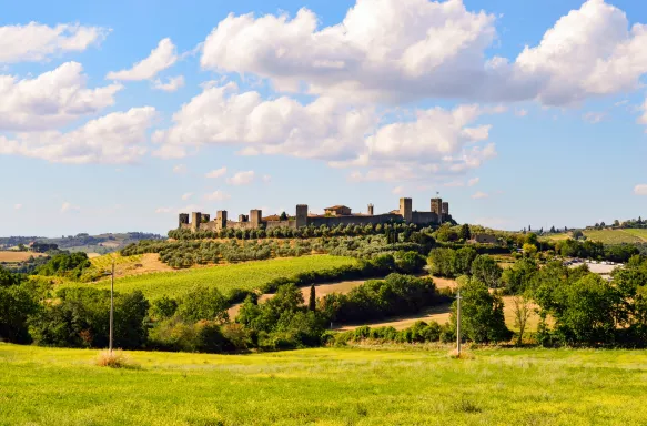 Monteriggioni town and the surrounding nature near Siena, Italy