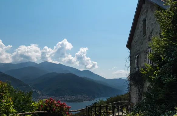 Walk to Connobio from Carmine Superiore at Lake Maggiore, Italy.