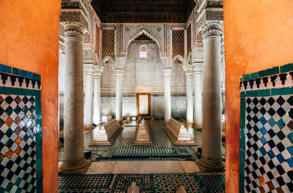 Ornamental tiles at Moroccan Saadian tombs