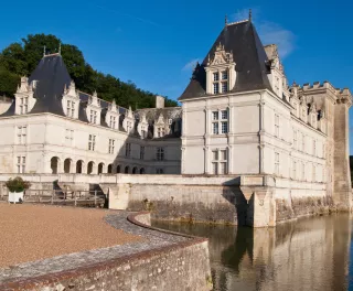 A stunning exterior shot of Château de Villandry and it's surrounding moat, France