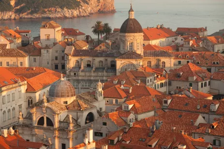 Dubrovnik beautiful Old Town during sunset in Croatia