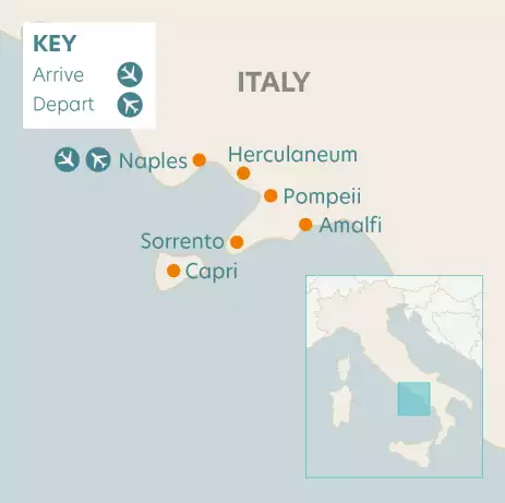 Airline map  of arrivals and departures in Italy